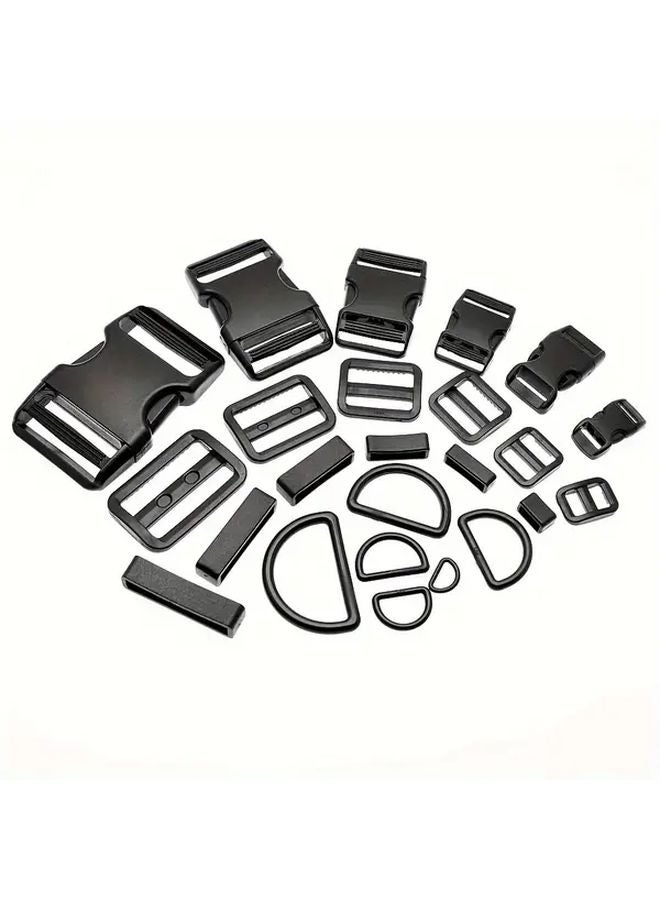 15mm Adjustable Plastic Slider D Rings Belt Loop Side Release Buckles for Paracord - Image 2
